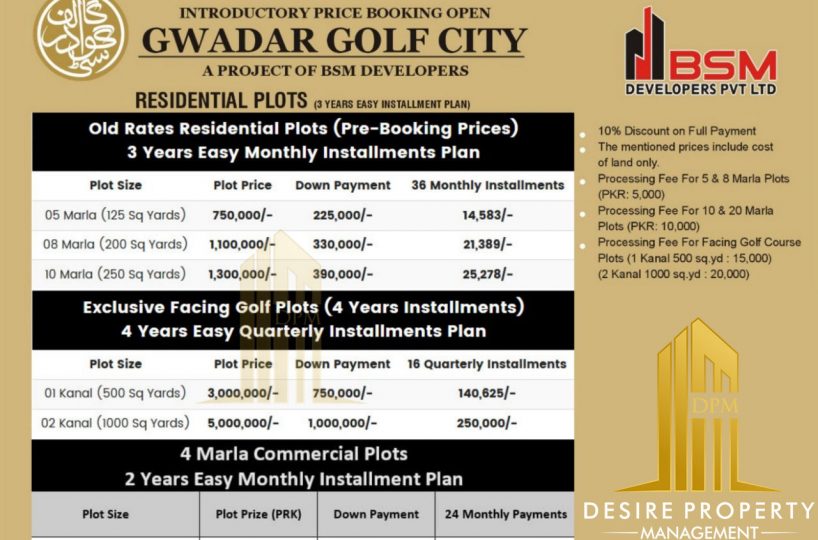 Golf City Gwadar Payment Plan